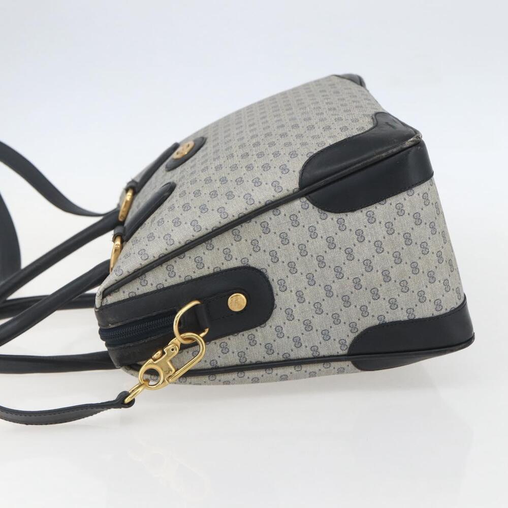 GUCCI Micro GG Supreme Hand Bag PVC Navy Gold 002 58 0033 Auth 151506 - Picture 3 of 16